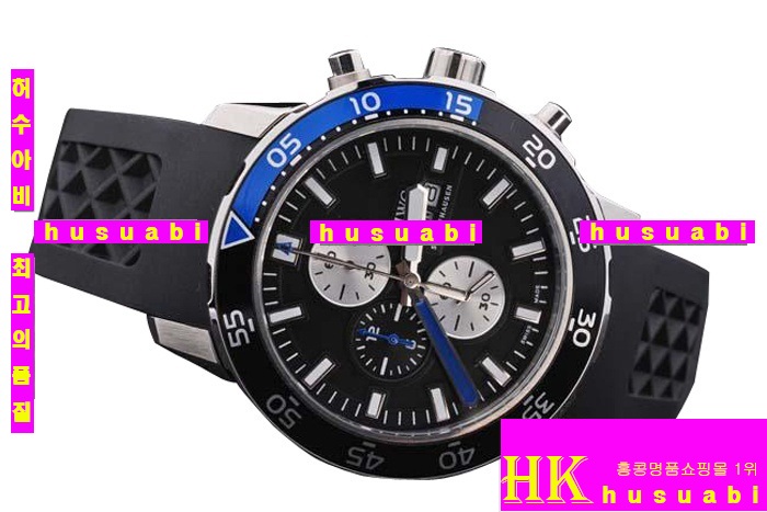 ̴ 2012Żð IWC ð Replica IWC Schaffhausen Mens Black and Blue Bezel Japanese Quartz. YC010-45