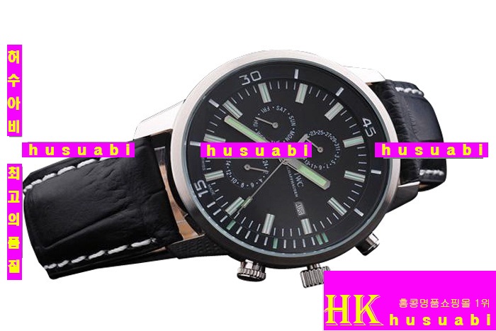 ̴ αǰð Replica IWC Schaffhausen Japanese Quartz Movement Mens Black Leather 38 mm. YC010-32